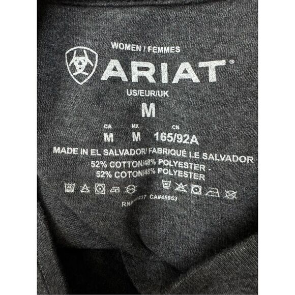 Ariat Cow Girl Graphic Short Sleeve Grey Tee Size Medium - Picture 4 of 6